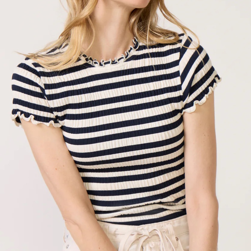 Nwt Nation Ltd Natalia Blue Stripes Top Xs